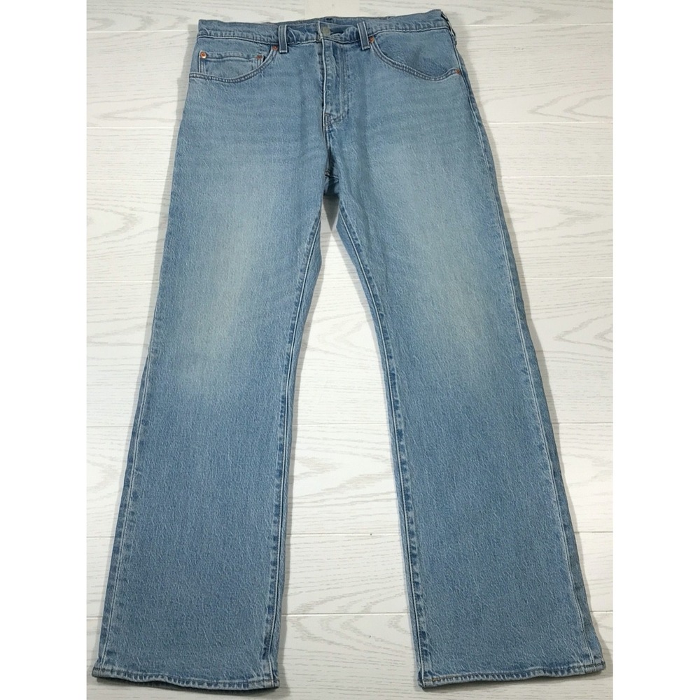 Levi's Premium 517 Boot Cut Jeans Men's 34x30 Blue Demin Big E Cowboy Cotton Dad